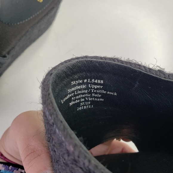 J.Crew Platform Wedge‎ Espadrilles Wedge Slide Sandals 10 Black Jute - Picture 6 of 7